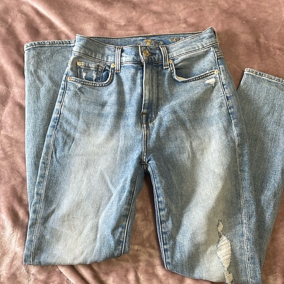 7 For All Mankind High Waist Ankle Skinny Jeans - Picture 2 of 7